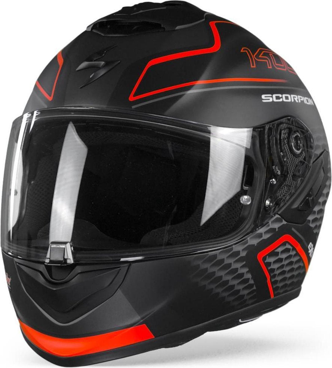 Scorpion EXO-1400 Air Galaxy Matt Neon Red  Integraalhelm - Motorhelm - Maat L