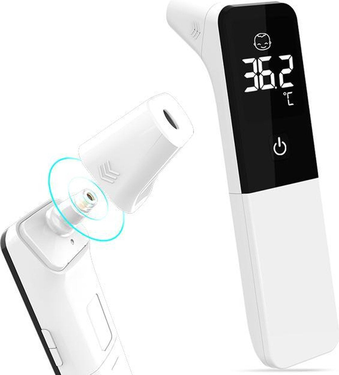 Alphamed Infrarood Thermometer – Voorhoofd & Lichaam Temperatuurmeter – Digitale Thermometer – Laser – Oorthermometer Volwassenen