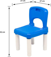 Decopatent® - Kindertafel met 2 Stoeltjes - Speeltafel met bouwplaat en vlakke kant - 4 Bakjes - Geschikt voor Lego® Bouwstenen
