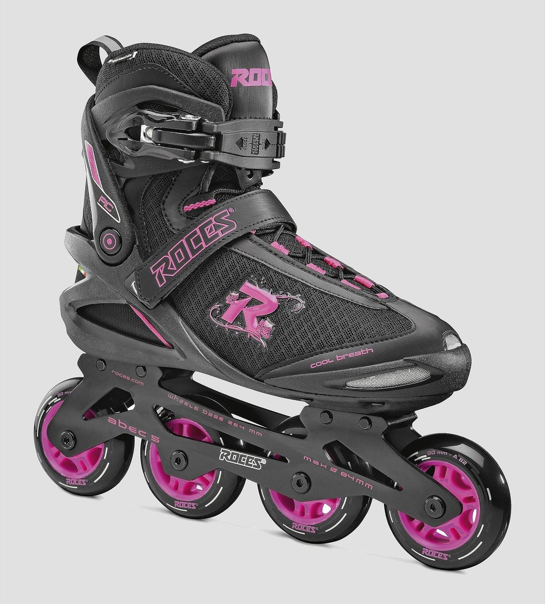 Roces Pic Skeelers / Inline Skates - Zwart/Roze - Dames  - Maat 37