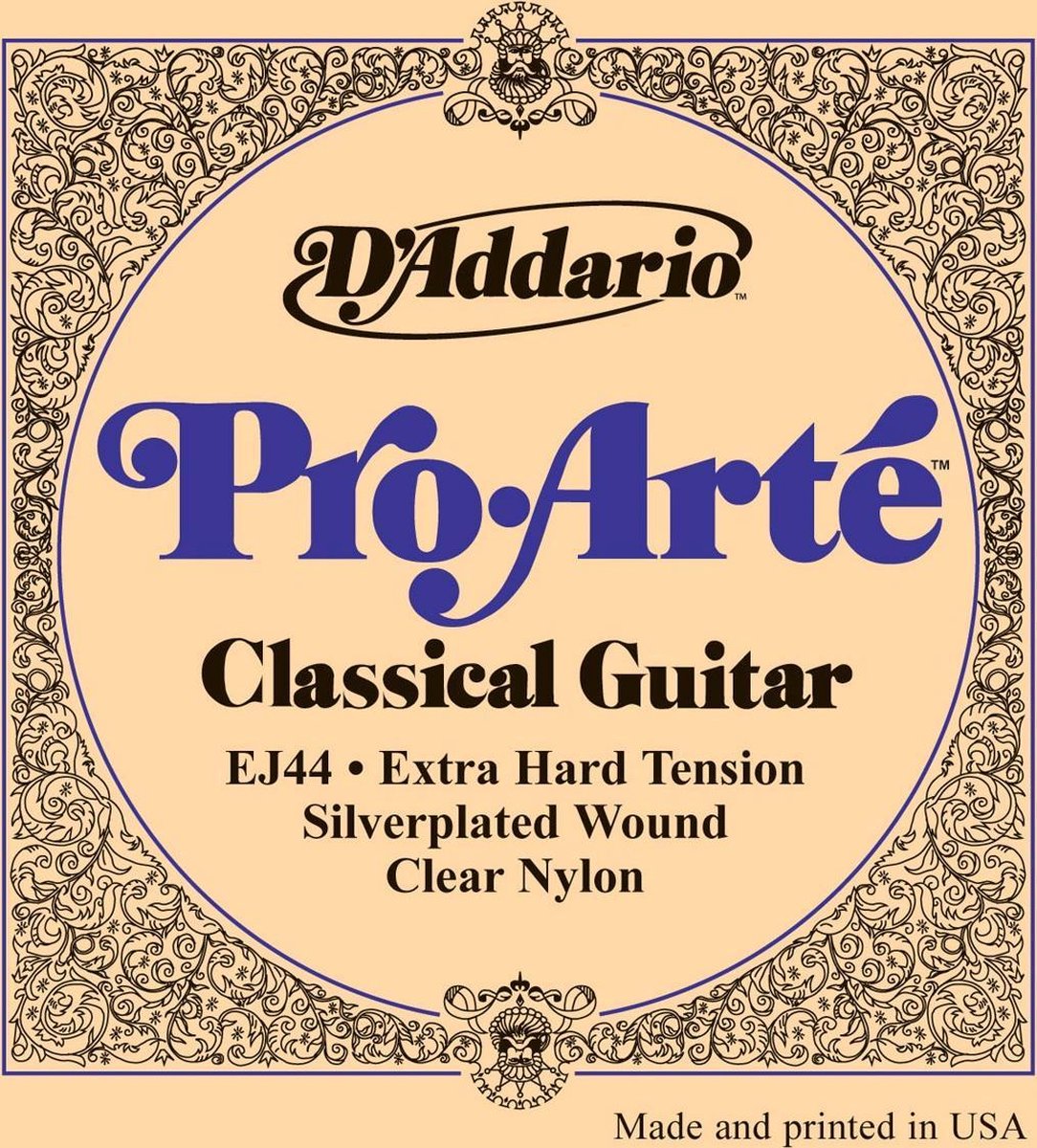 D'addario EJ44 | Klassieke gitaar snaren | Pro arte | Extra Hard | Silver plated