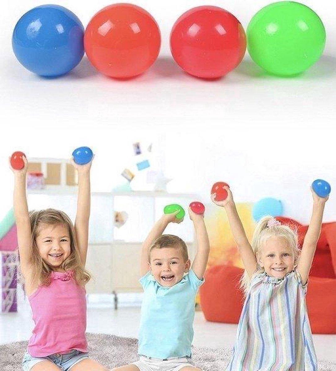 4x Sticky Wall Balls - Fidget Toys - Stress Verminderend - Gezien op Tiktok - Klevende Plafond Bal - Globbles - Q-time