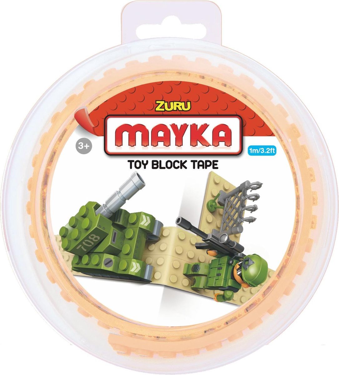Zuru-Mayka NM-O1Y Block Tape 2 Noppen x1m Zandkleur - LEGO Compatible