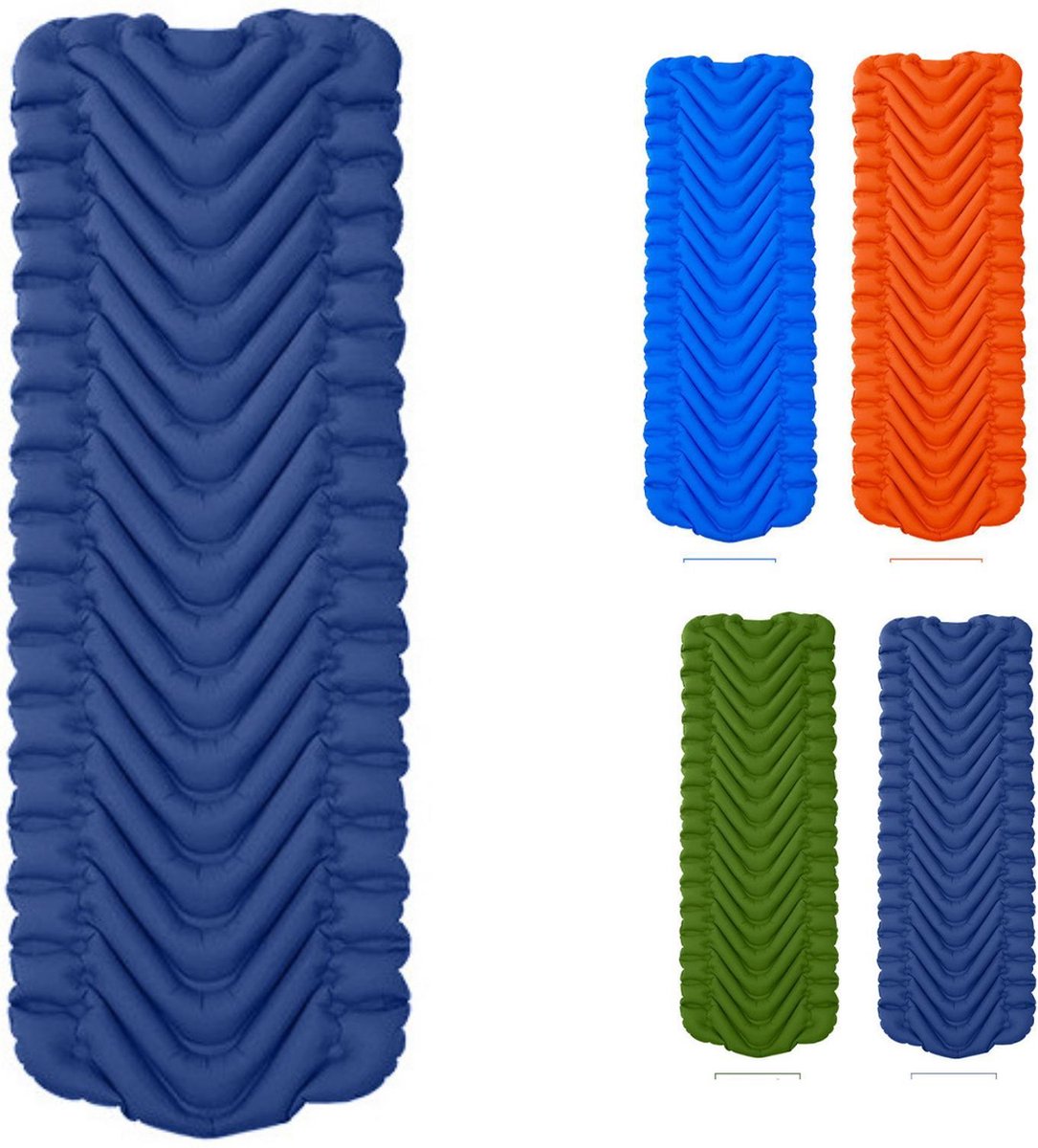 Opblaasbare Luchtbed  - donkerblauw| zelfopblaasbare matras | camping matras zelfopblaasbaar | Slaapmat zelfopblazend| kampeermat | Inflatable camping mat