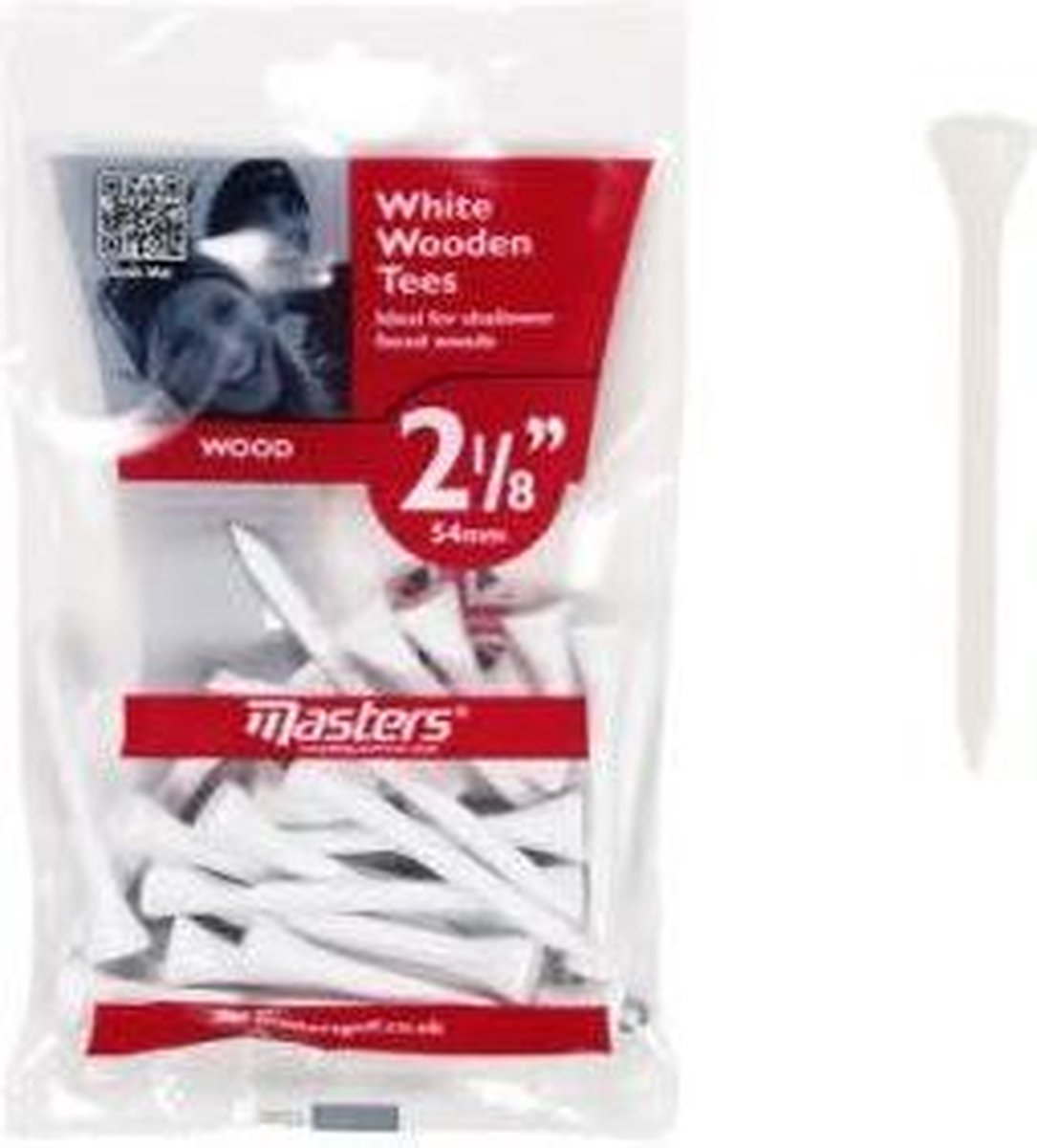 Masters White Wooden Tees 25st 54MM