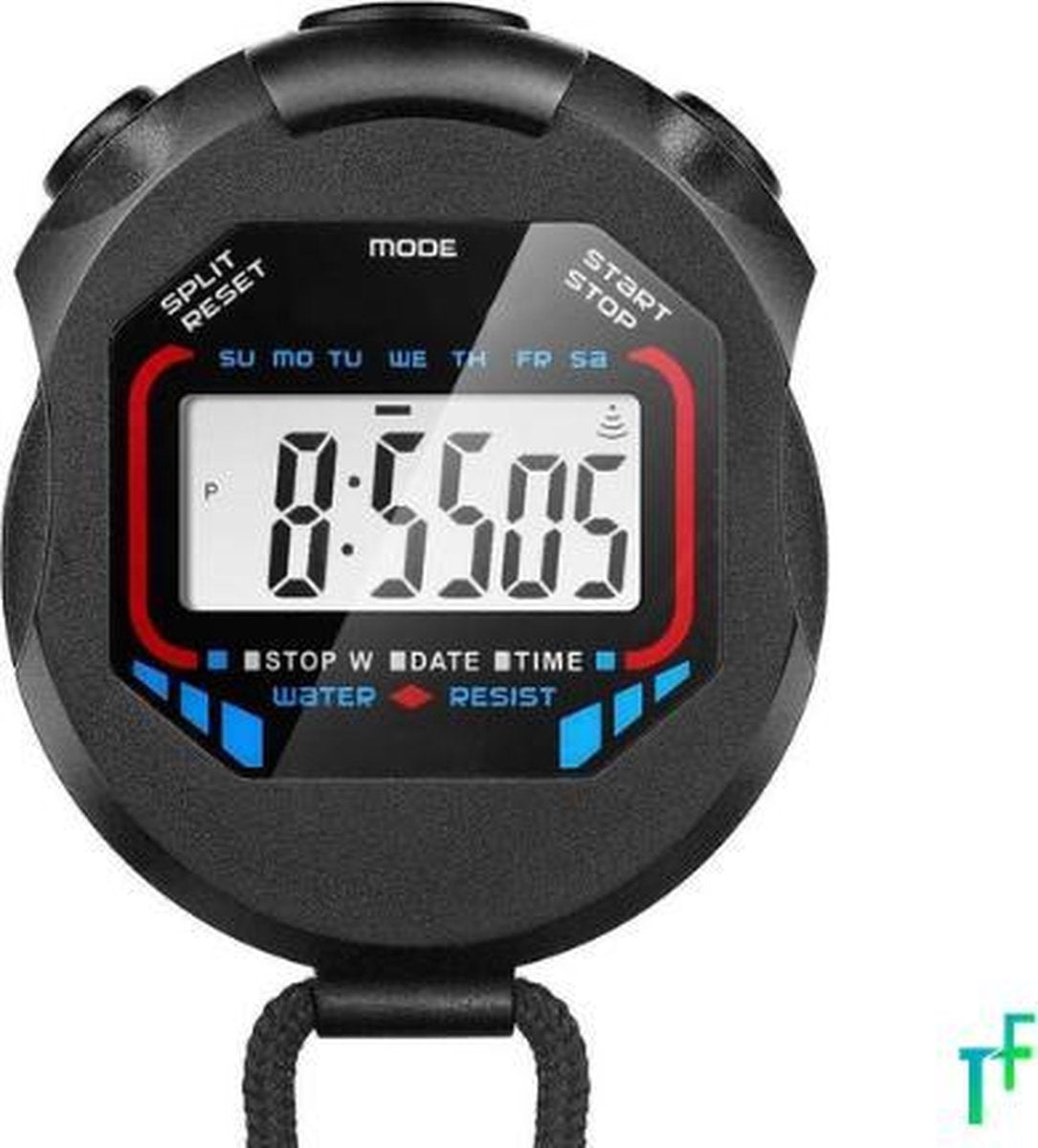 Stopwatch | Hardlopen | Sport | Fluwelen Zakje | Water Bestendig | Timer | Zwart