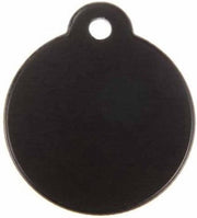 Hondenpenning Rond met lus zwart | 1 zijde graveren | Ø 27 mm