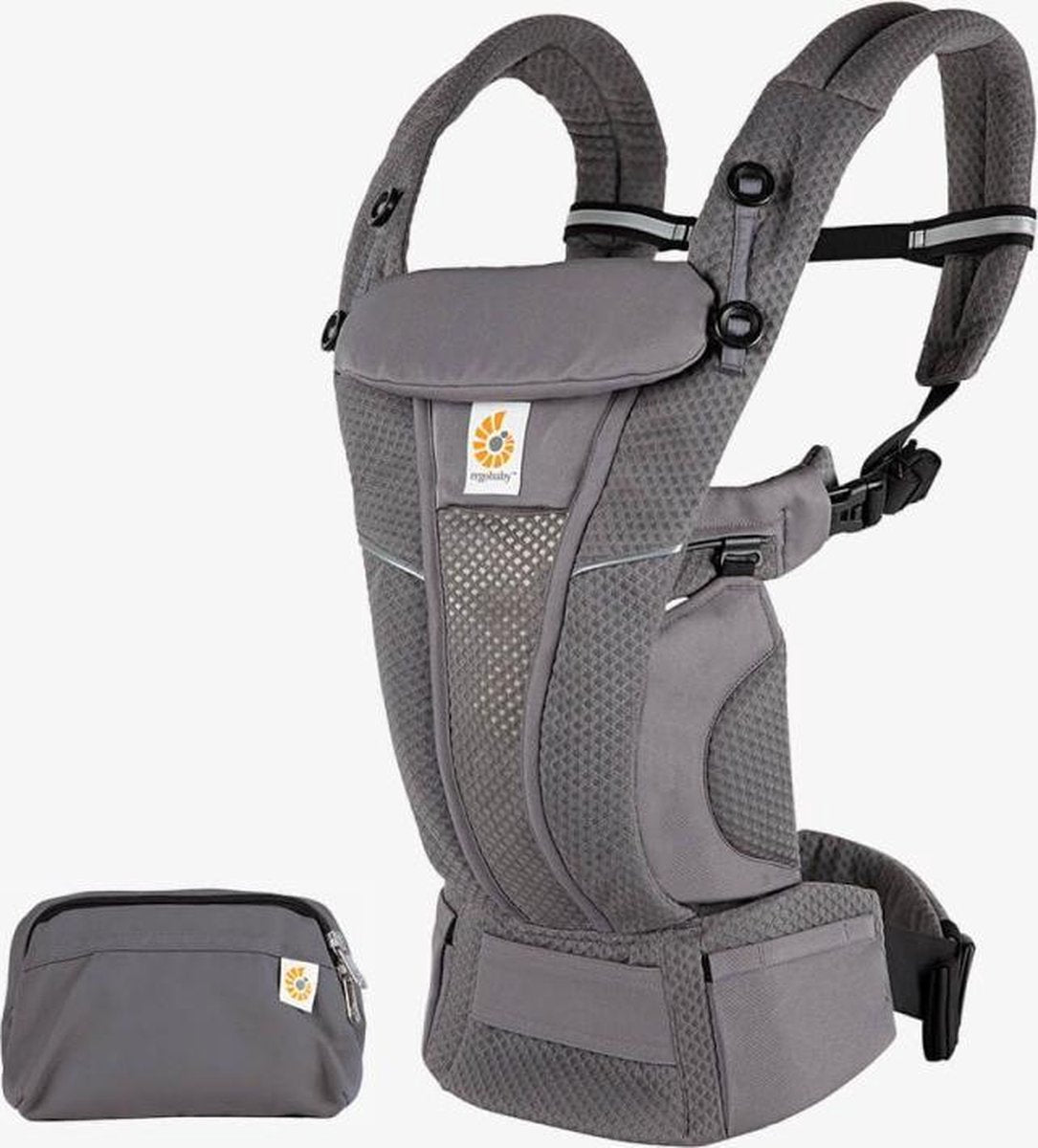 Ergobaby Omni Breeze Baby draagzak Graphite Grey - ergonomische draagzak vanaf geboorte