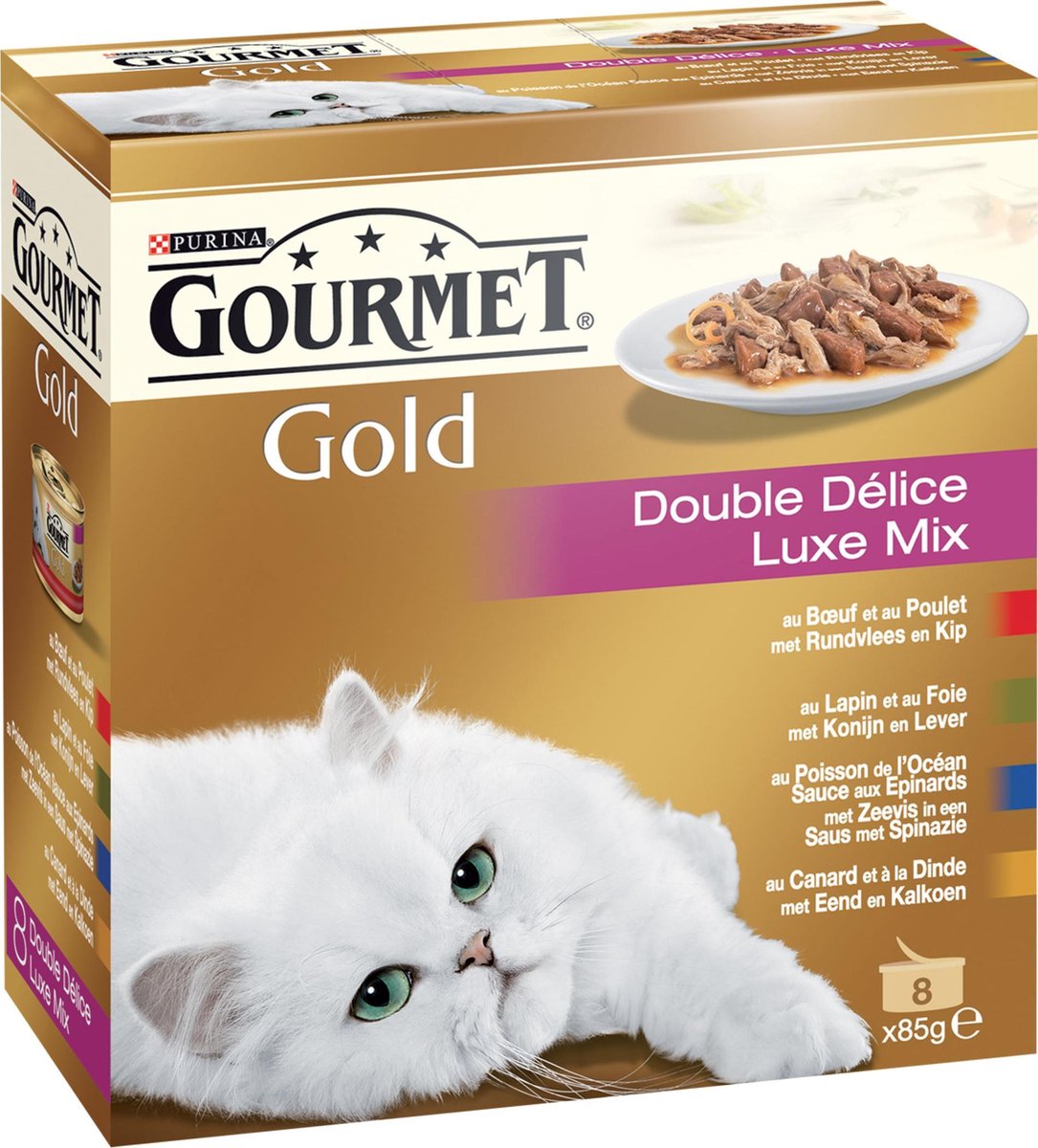 Gourmet Gold - Luxe Mix - kattenvoer - 8x85 g ( 6 dozen )