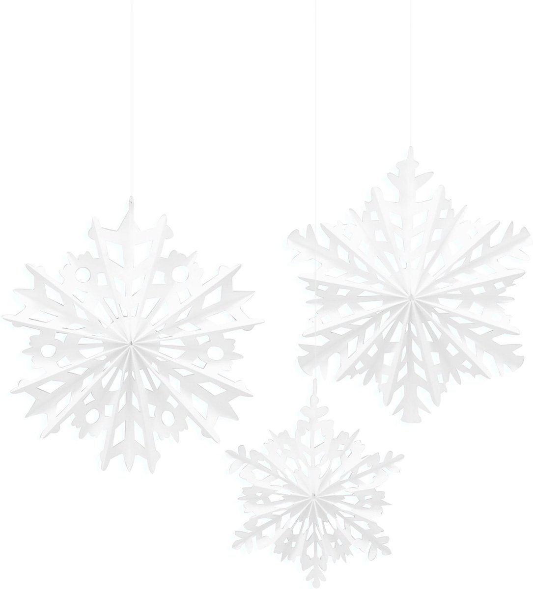 3 sneeuwvlok hangdecoraties - Feestdecoratievoorwerp