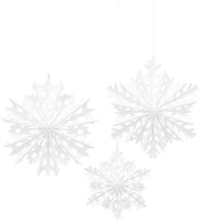 3 sneeuwvlok hangdecoraties - Feestdecoratievoorwerp