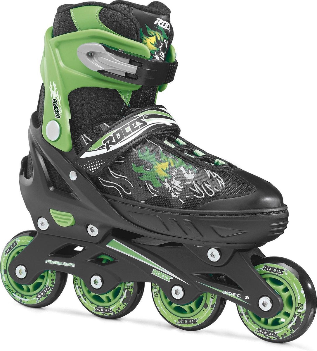 Roces Compy 6.0 skate set  Inlineskates - Maat 30-33 - Unisex - zwart/groen/grijs