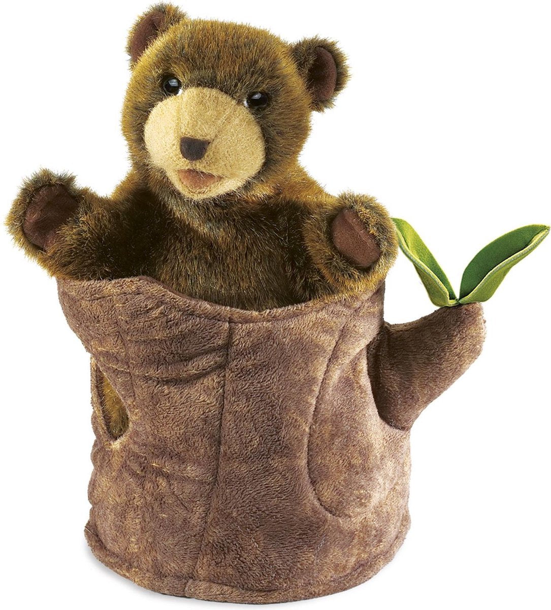 Folkmanis Bear in Tree Stump