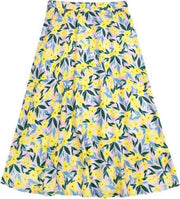 HEBE - rok - bloemenprint - geel - Maat 146/152