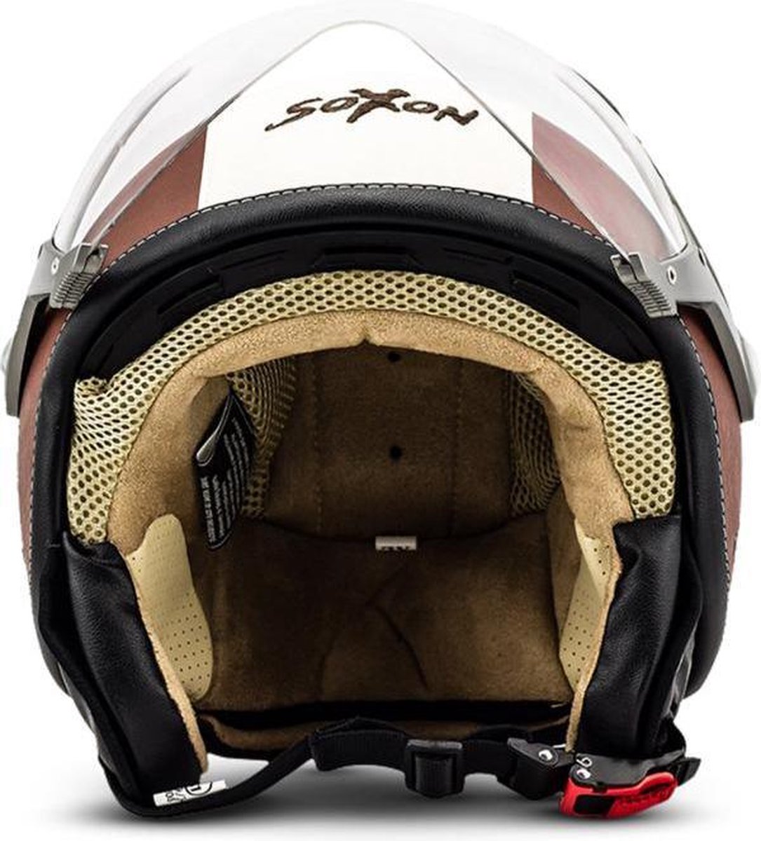 SOXON SP-326 Vintage Leder jethelm S Small 55-56cm hoofdomtrek