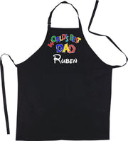 Mijncadeautje - Schort - World's Best Dad - voornaam -mooie en exclusieve keuken- of barbecueschort - 90% polyester en 10% katoen - zwart