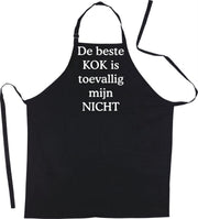 Mijncadeautje - Schort - De beste kok is toevallig mijn - NICHT - Mooie - grappige - leuke Keukenschort - Zwart