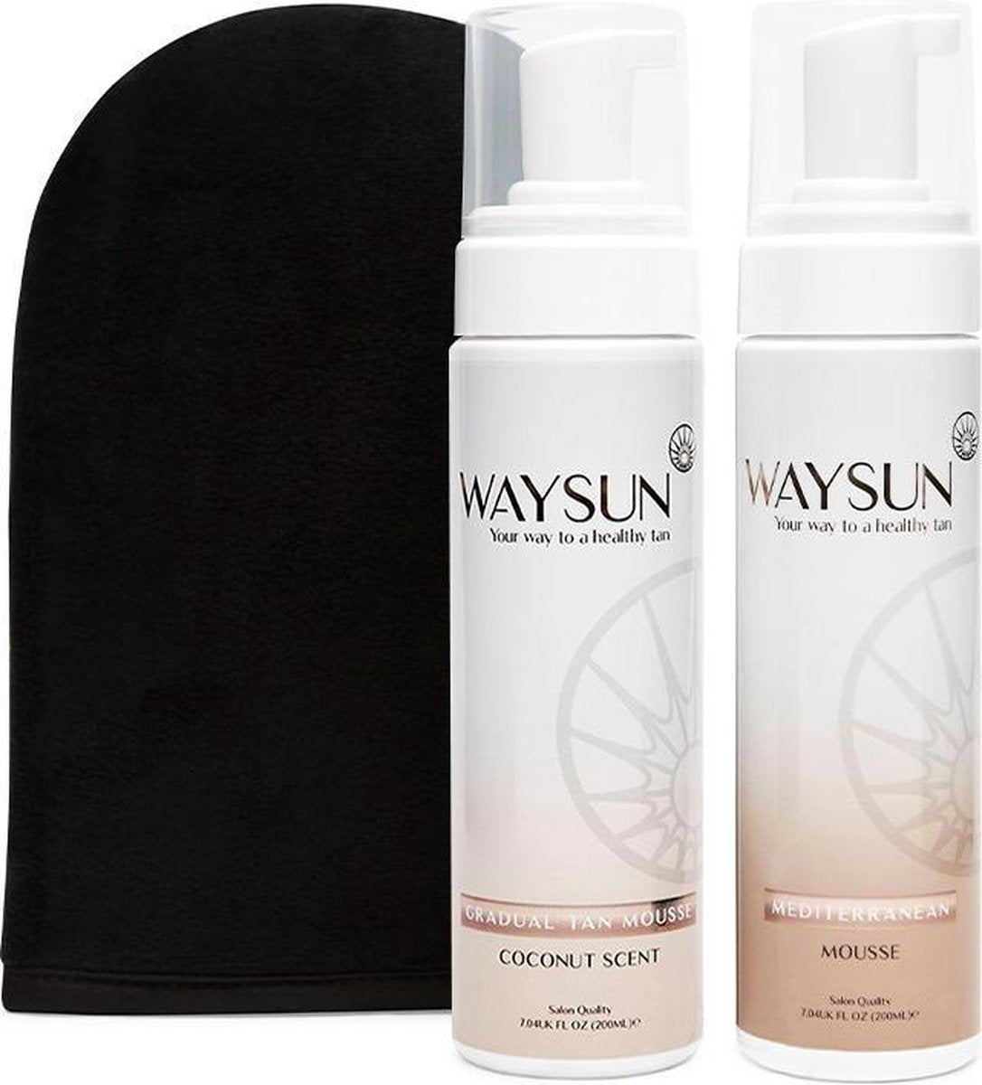 Waysun® - Mediterranean Mousse - Medium - Zelfbruiner - Zelfbruiners - Tanninghandschoen - Zelfbruiner handschoen - Tanning Mitt - Gradual Tan - Zelfbruiner mousse - Bondi Sands - Self Tan - Hydraterend – Huidverzorging