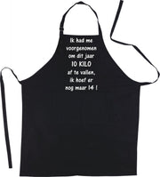 Mijncadeautje Schort - 10 kilo afvallen - Mooie - grappige - leuke Keukenschort - Zwart