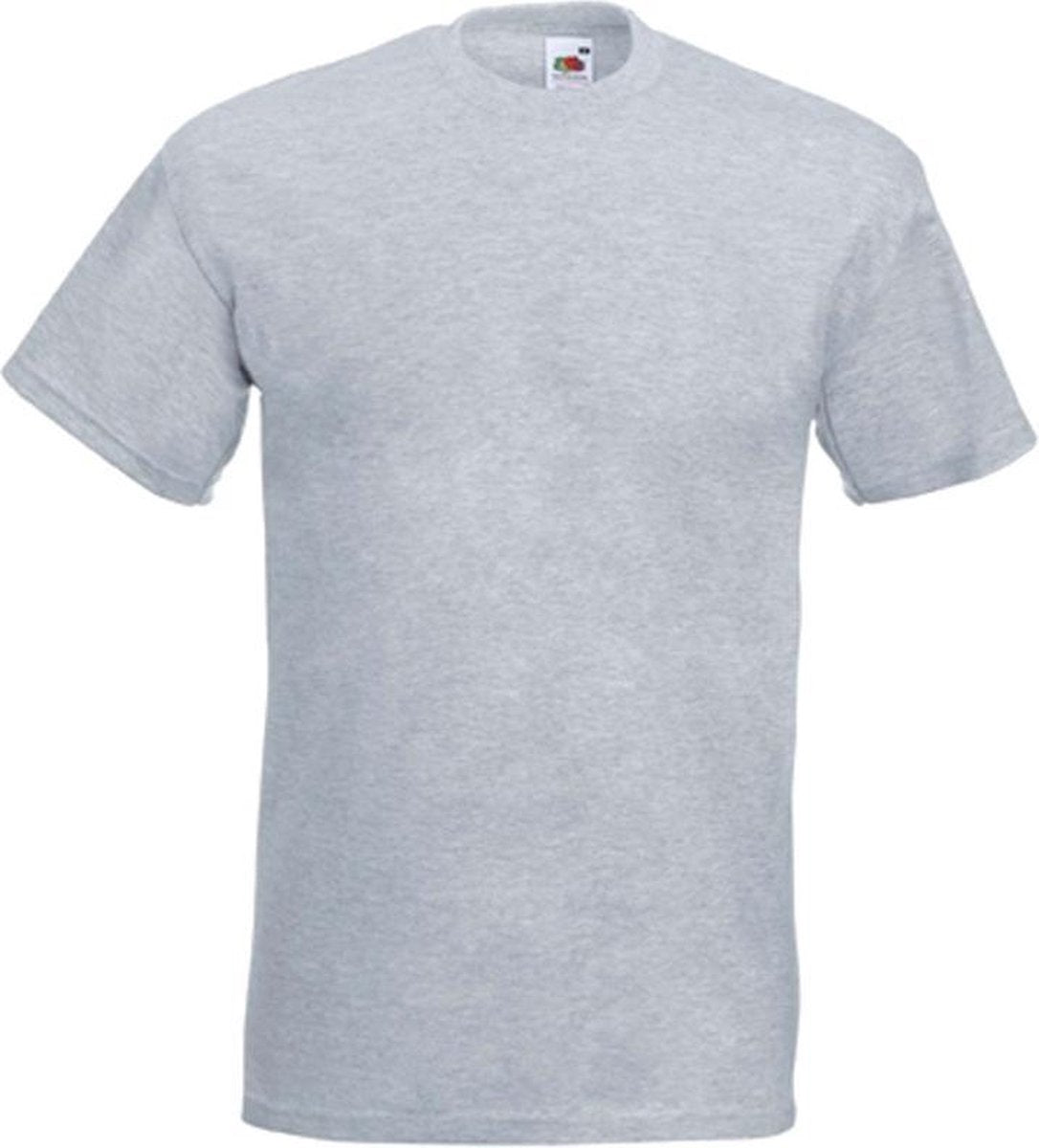 Set van 3x stuks grote maten basic licht grijs t-shirts voor heren - voordelige katoenen shirts - Herenkleding