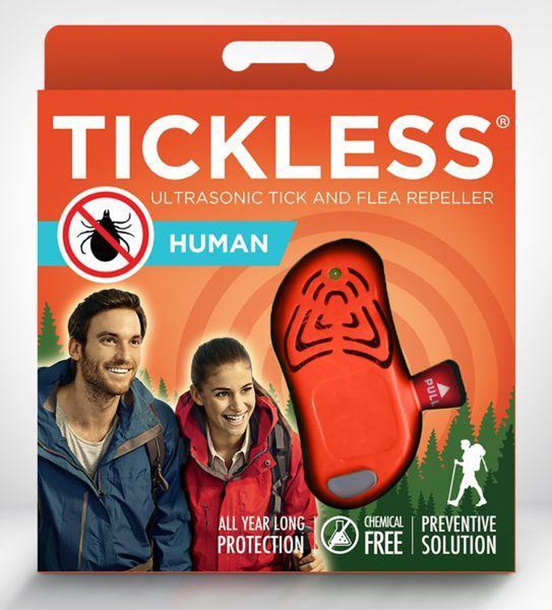 TickLess vlooien en teken afweer voor Kinderen / Volwassenen - Oranje/Rood
