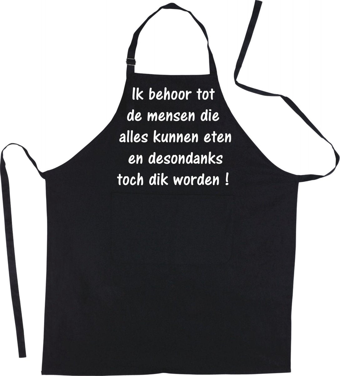 Mijncadeautje Schort - Ik kan alles eten- Mooie - grappige - leuke Keukenschort - Zwart