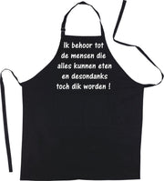 Mijncadeautje Schort - Ik kan alles eten- Mooie - grappige - leuke Keukenschort - Zwart