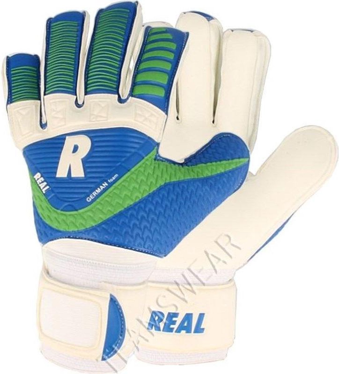 Real Match Keepershandschoenen Kinderen - Wit / Royal / Groen | Maat: 5