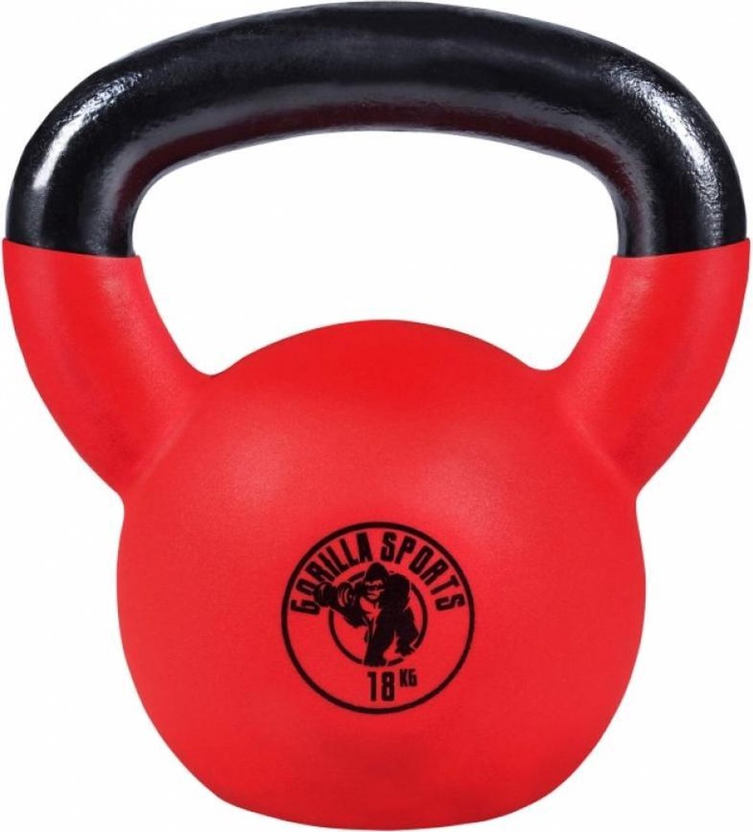 Gorilla Sports Kettlebell - Gietijzer (rubber coating) - 18 kg
