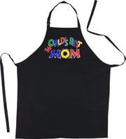 Mijncadeautje - Schort - World's Best Mom - mooie en exclusieve keuken- of barbecueschort - 90% polyester en 10% katoen - zwart