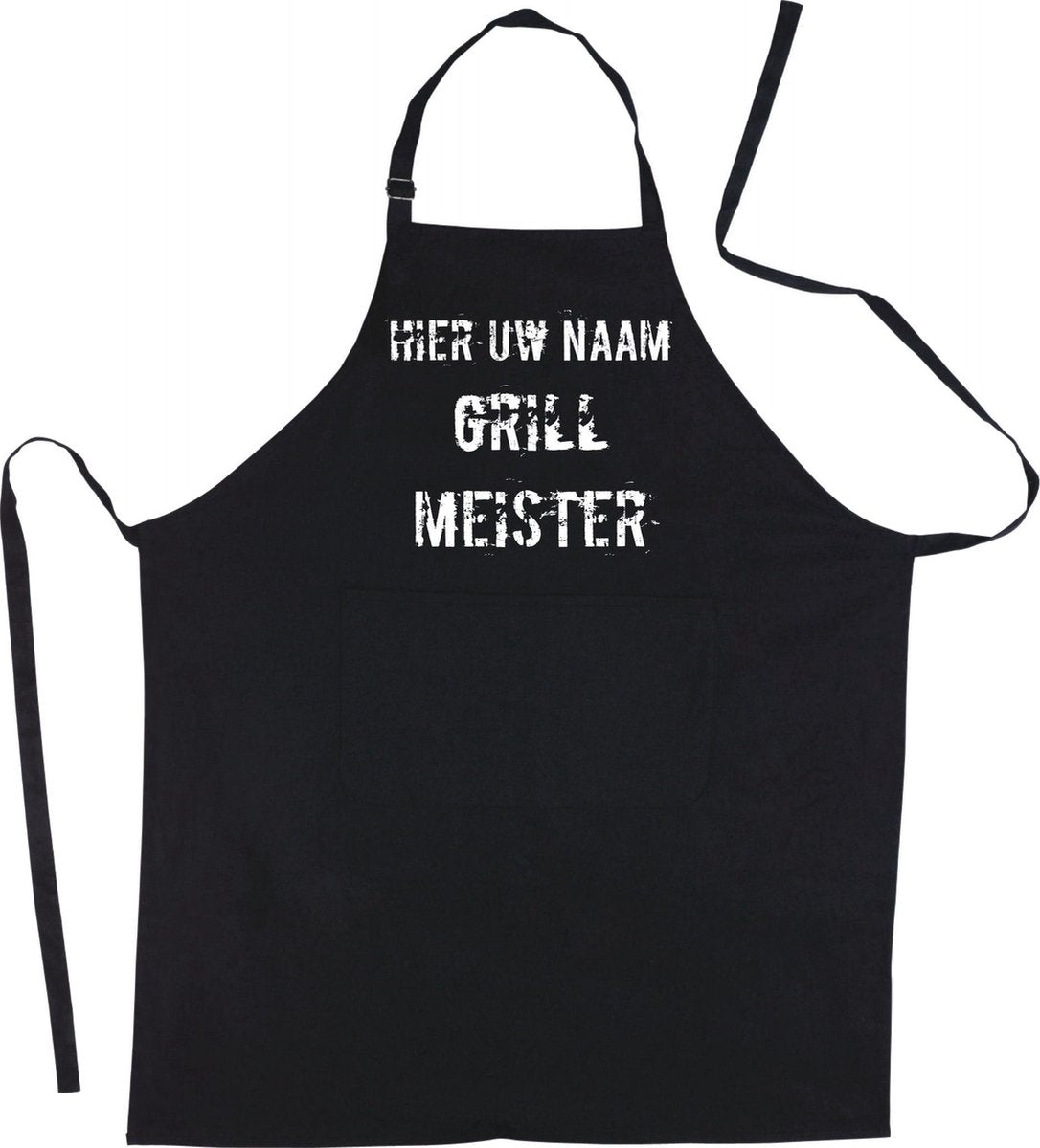 Mijncadeautje Schort - Grill Meister - met voornaam - leuke en exclusieve keukenschort - zwart