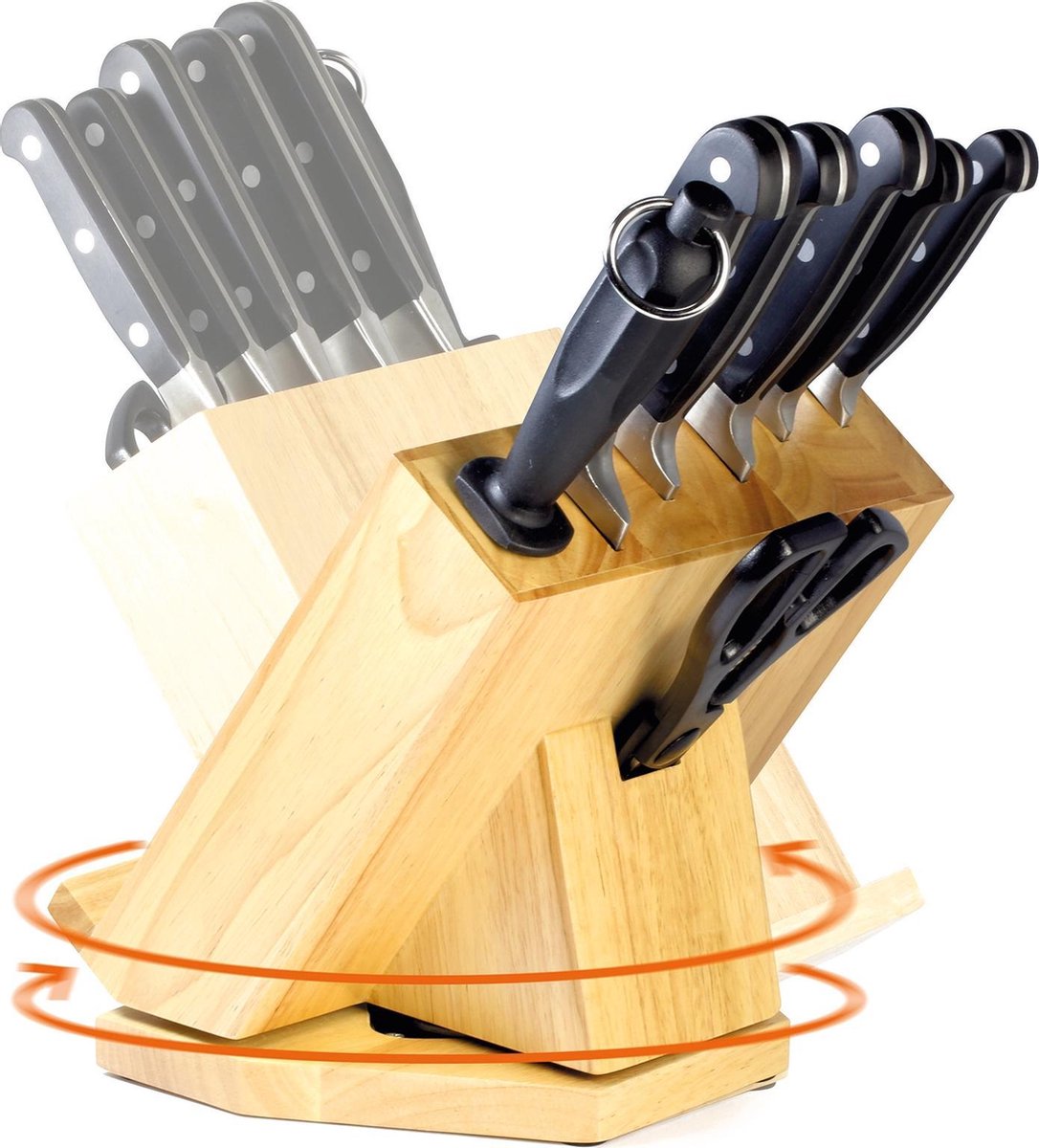 Messenblok met tablet holder + Messen