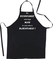 Mijncadeautje Schort De kookkunst van mijn man - Mooie - grappige - leuke Keukenschort - Zwart