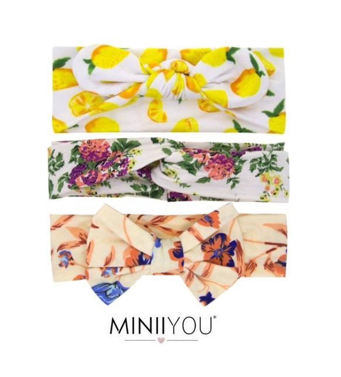 SET per 3 stuks Baby haarbandjes citroen 6-24 maanden | dreumes haarbandjes | baby hoofdband | Meisjes haarband met strik | Meisjes en baby Haarbandjes