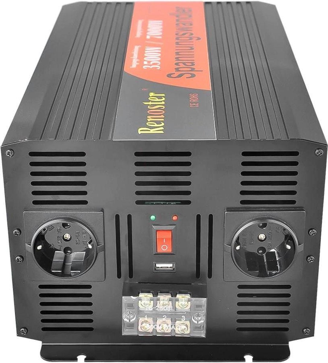 Renoster Zuivere Sinus Omvormer 12V-230V - 3500/7000W + Controller (Spanningstransformator)