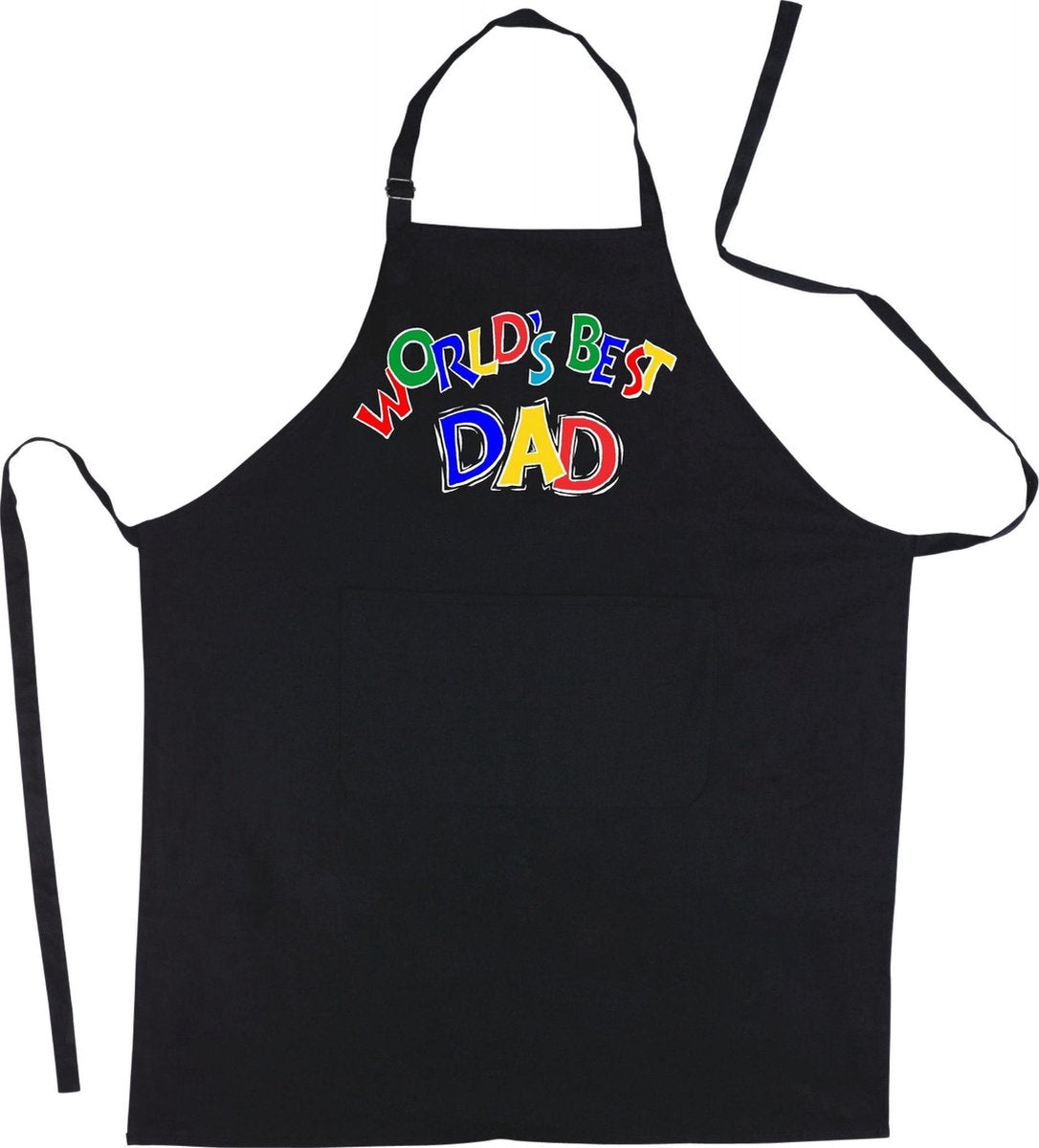 Mijncadeautje - Schort - World's Best Dad - mooie en exclusieve keuken- of barbecueschort - 90% polyester en 10% katoen - zwart
