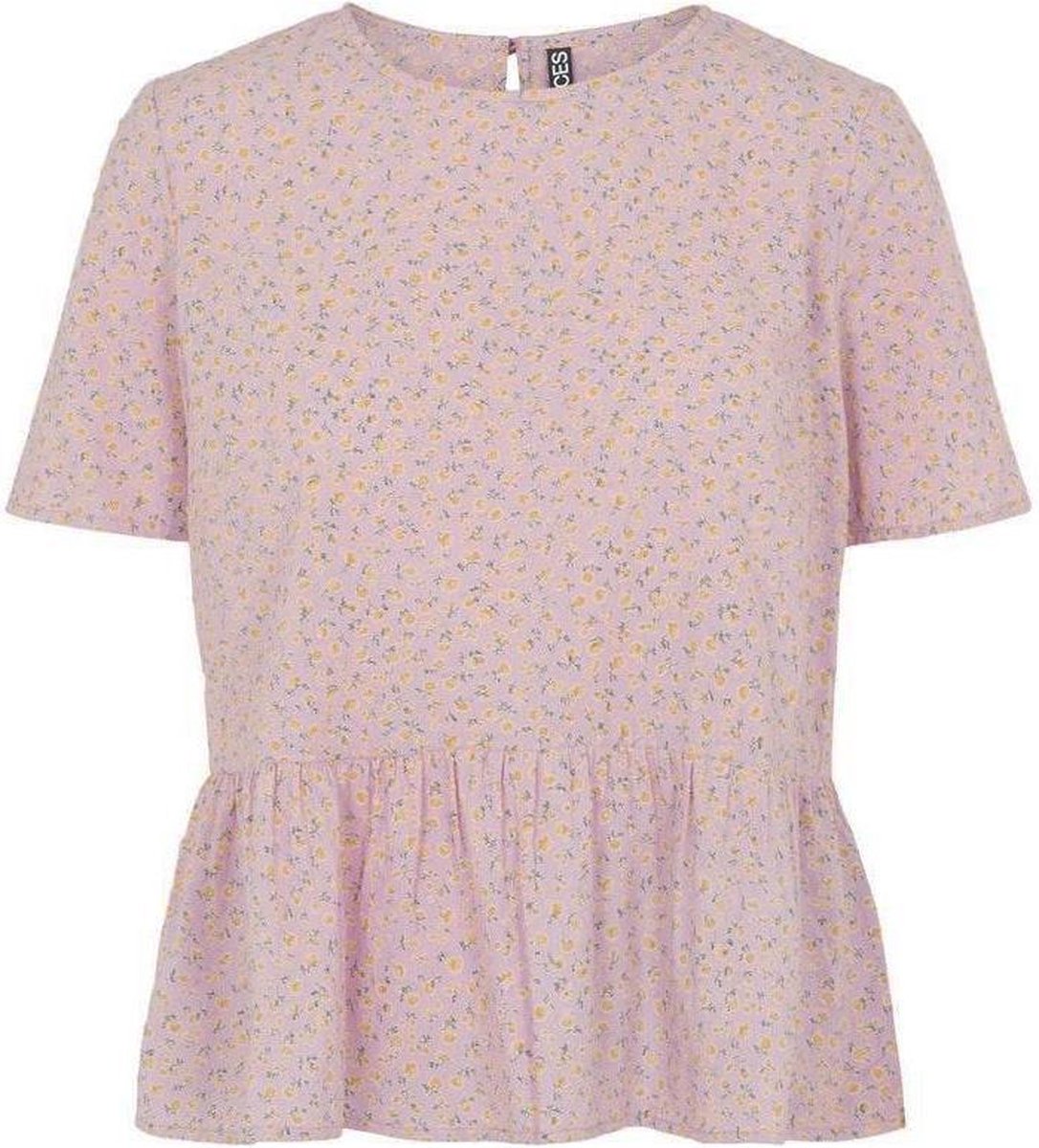 Pctrine Ss Top Bc 17113985 Sheer Lilac/flowers