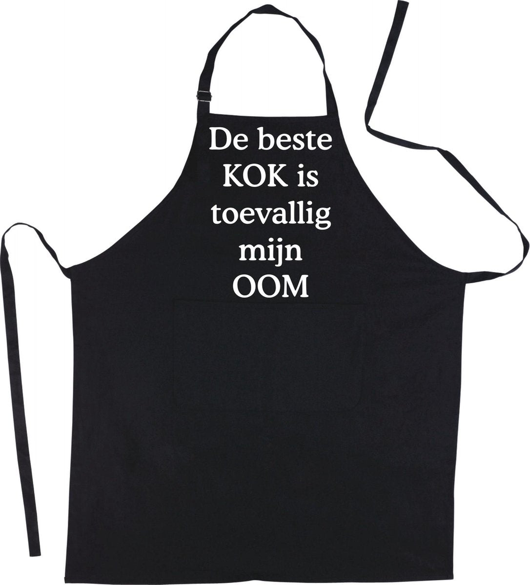Mijncadeautje Schort De beste kok is toevallig mijn OOM - Mooie - grappige - leuke Keukenschort - Zwart