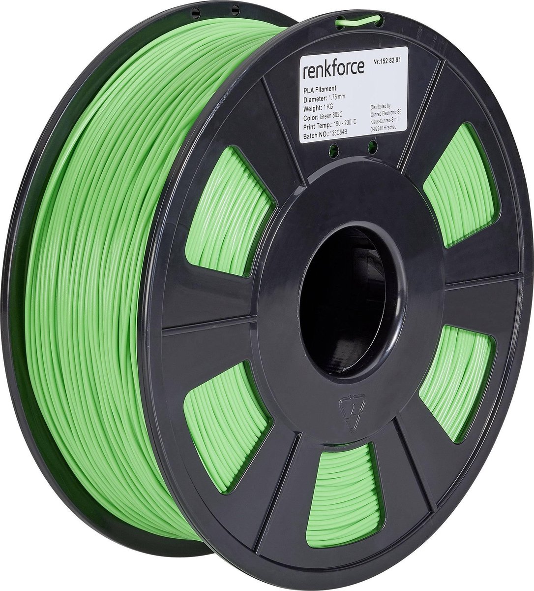 Filament Renkforce PLA kunststof 1.75 mm Groen 1 kg