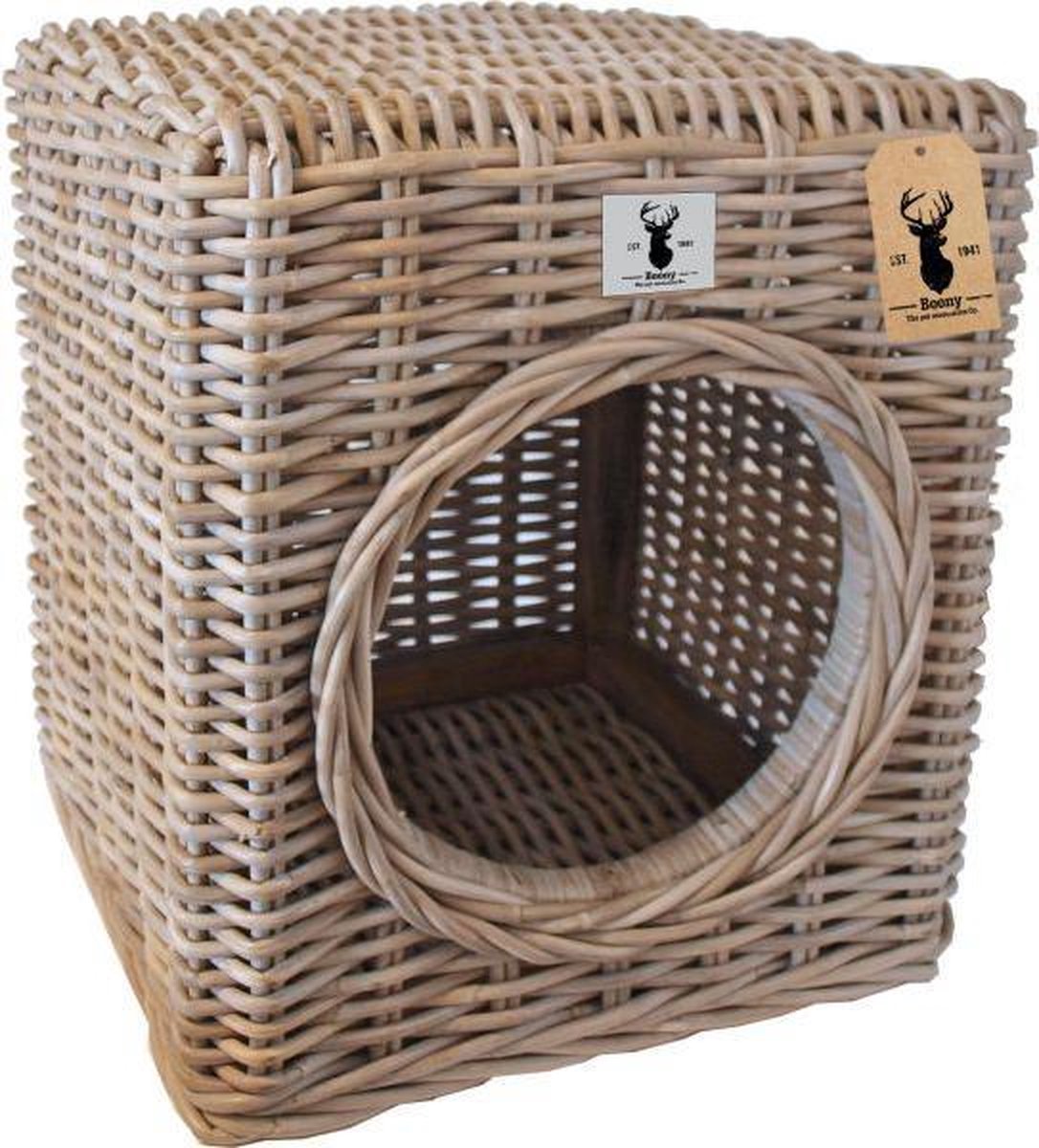 Boony est1941 kattenmand rotan hocker 40x40x45 cm