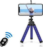 Doodadeals® | Tripod Smartphone | Tripod geschikt voor iPhone | Mini Statief geschikt voor iPhone | Tafelstatief | Octopus Tripod | Tripod Telefoon | Ook Camera & GoPro | Bluetooth Afstandsbediening | Blauw
