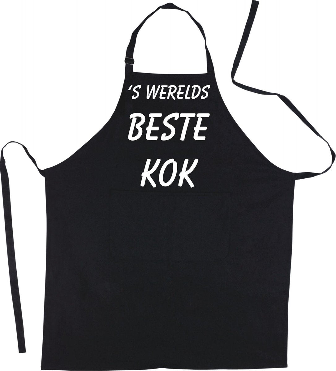 Mijncadeautje - Schort -  s'-Werelds beste KOK - Mooie - grappige - leuke Keukenschort - Zwart