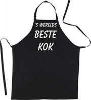 Mijncadeautje - Schort -  s'-Werelds beste KOK - Mooie - grappige - leuke Keukenschort - Zwart
