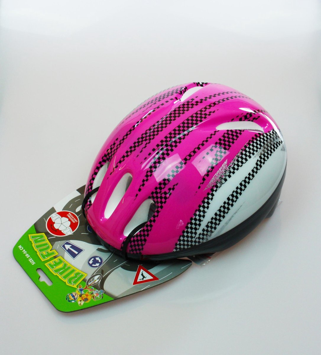 Bike Fun Kinderhelm M50-54 Roze Strepen