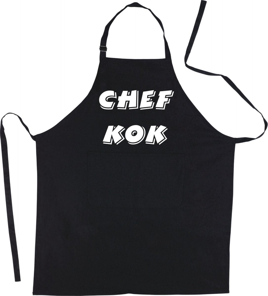 Mijncadeautje Schort CHEF KOK - Mooie - grappige - leuke Keukenschort - Zwart