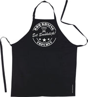 Schort - BBQ Koning - Eet smakelijk - Topchef - exclusieve barbecueschort - 100 % katoen -zwart
