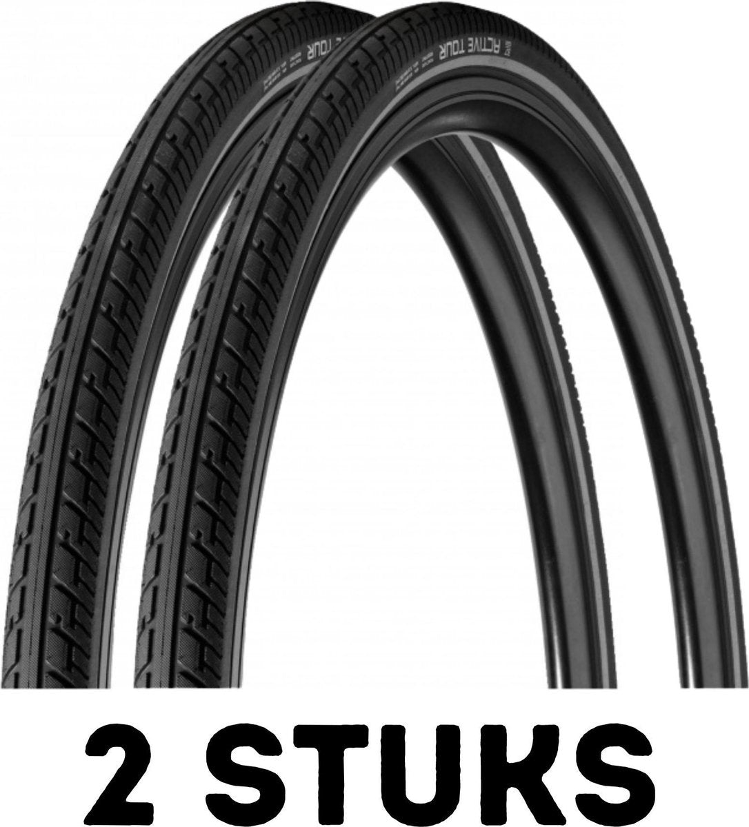 Fietsband - Buitenband - Set van 2 - Active Tour 28 x 1 1/2 (40-635) zwart