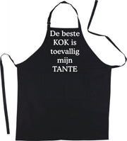 Mijncadeautje Schort De beste kok is toevallig mijn TANTE - Mooie - grappige - leuke Keukenschort - Zwart