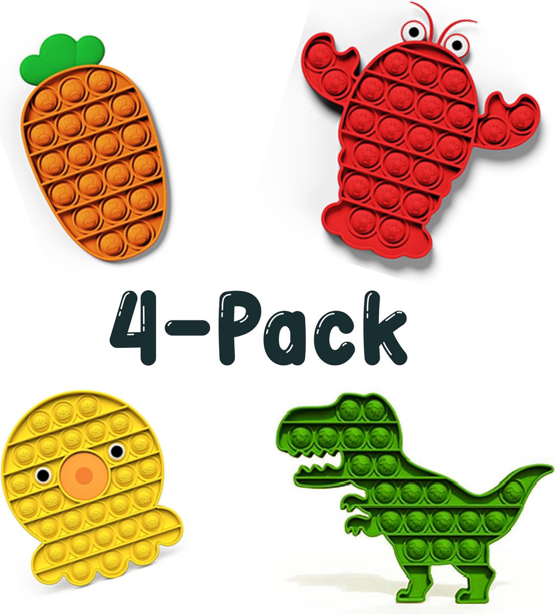 Creactive® - Fidget Toys Pakket - Pop It XL Goedkoop Regenboog Groot Simple Dimple