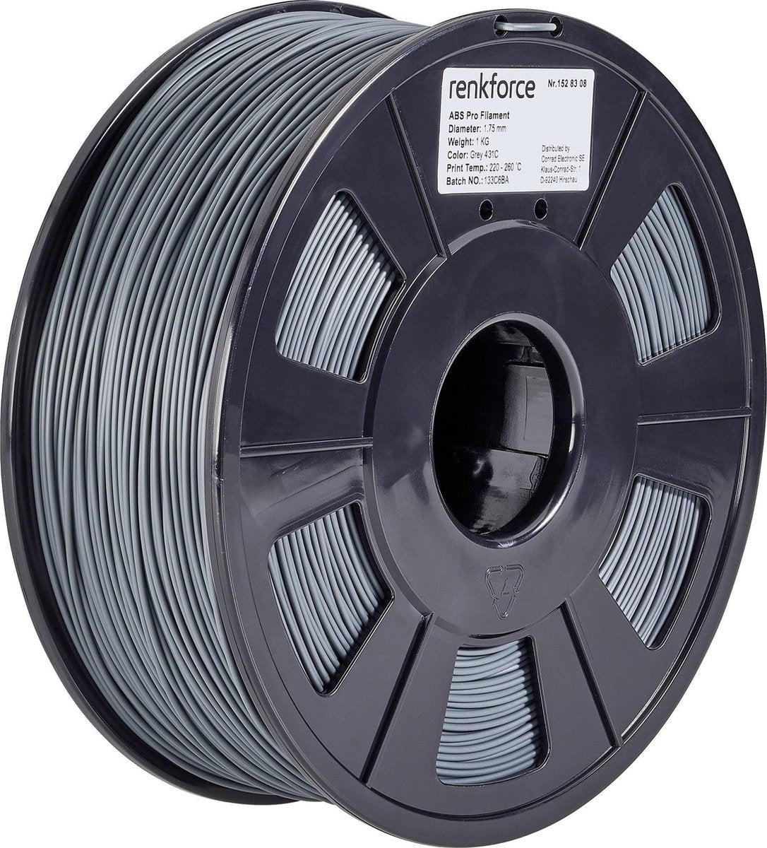 Filament Renkforce ABS kunststof 1.75 mm Grijs 1 kg